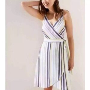LOFT Blue and White Wrap Sundress